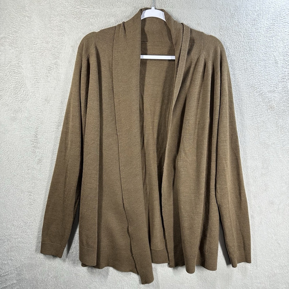 THEORY Ceilina New Steady Brown Wool Blend Cardigan Sweater‎ M Minimalist Luxury